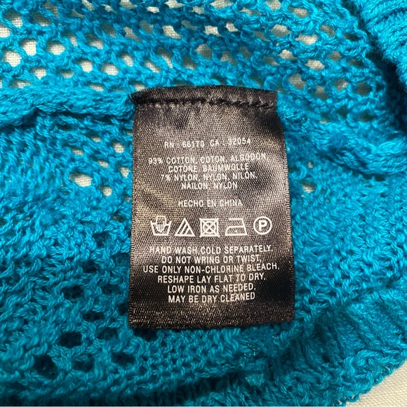 Yellow Bird Anthropologie turquoise knit Patched Heather Hoodie - Picture 9 of 10